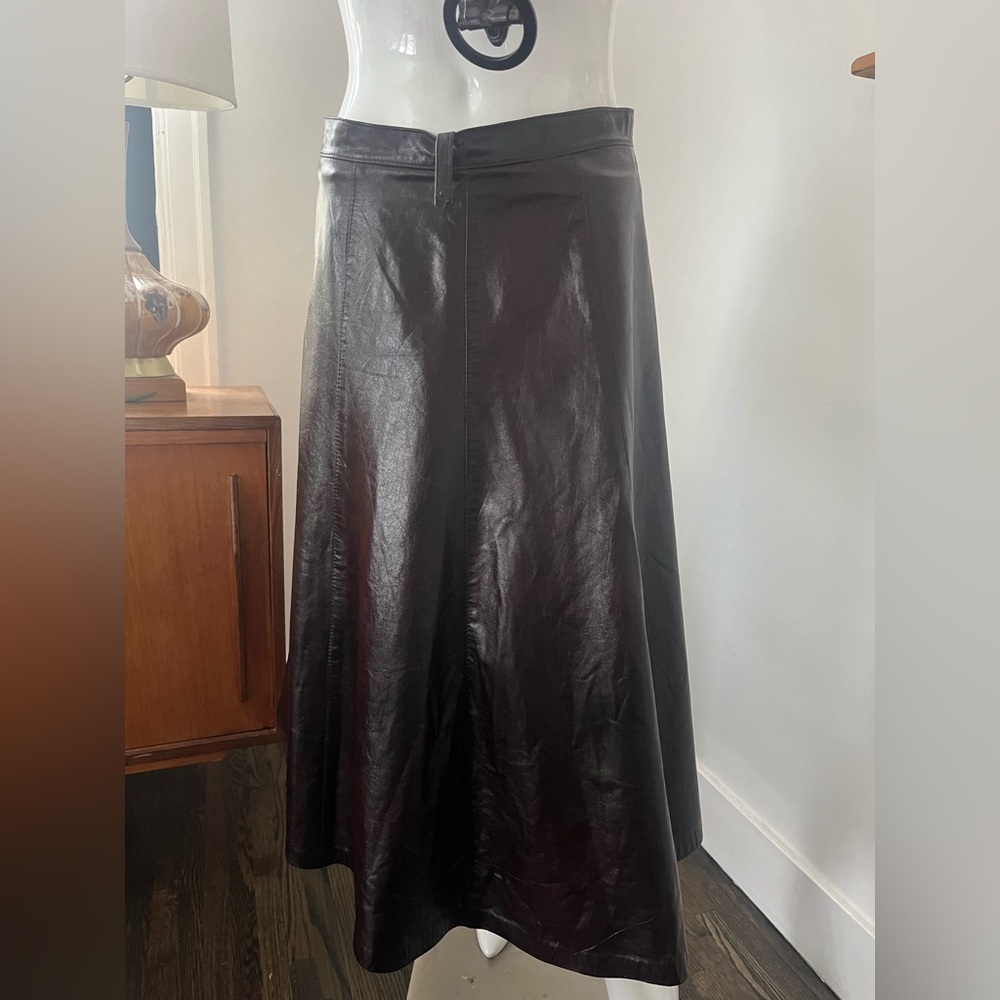 Vintage Bagatelle Deep Brown/Burgundy  Leather Skirt size 6-8